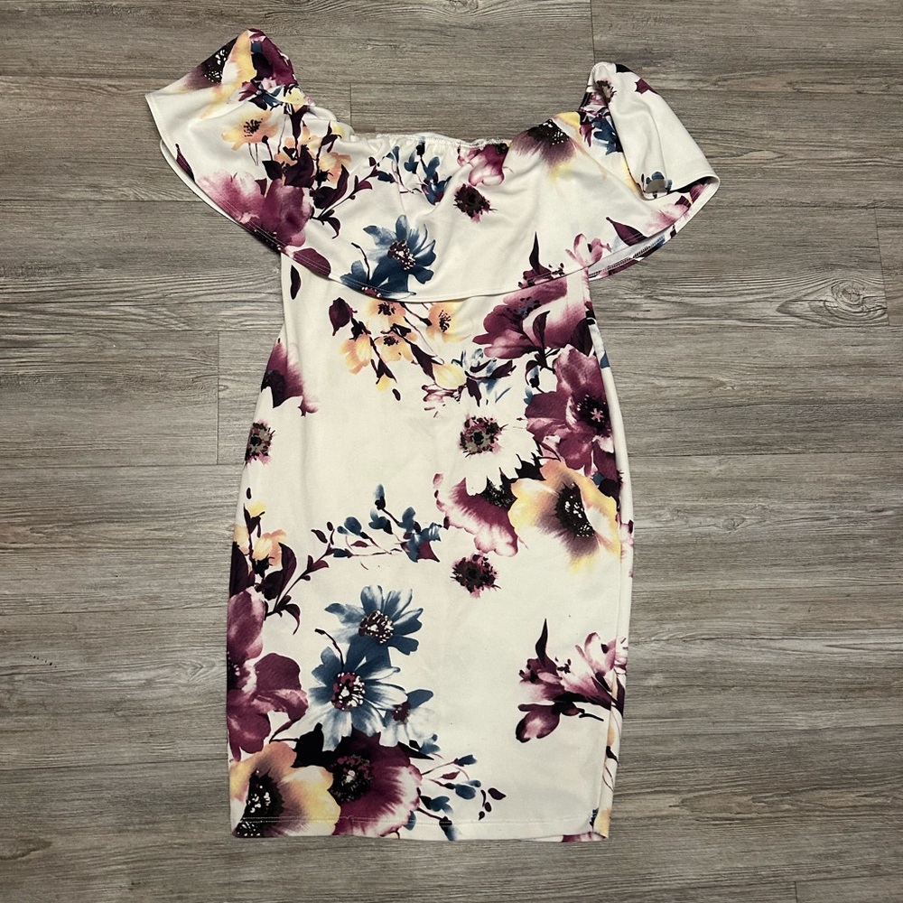 Windsor Purple and Blue Floral Midi Dress